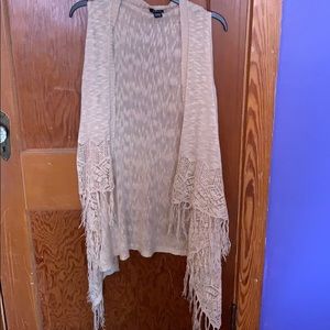 Creme Sleeveless Cardigan